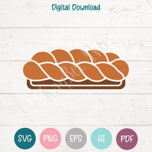 Challah Bread SVG PNG Clipart Cut Files for Cricut, Silhouette, Laser Engraving, Sublimation (Digital)