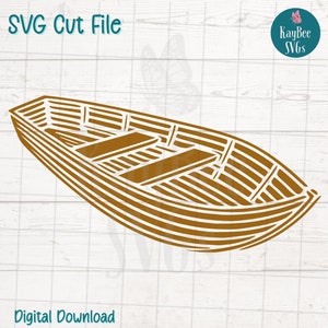 Row Boat SVG PNG Nautical Clipart for Lake Life and Fishing Crafts | Cut File for Cricut, Silhouette, Laser Engraving, Sublimation, Print