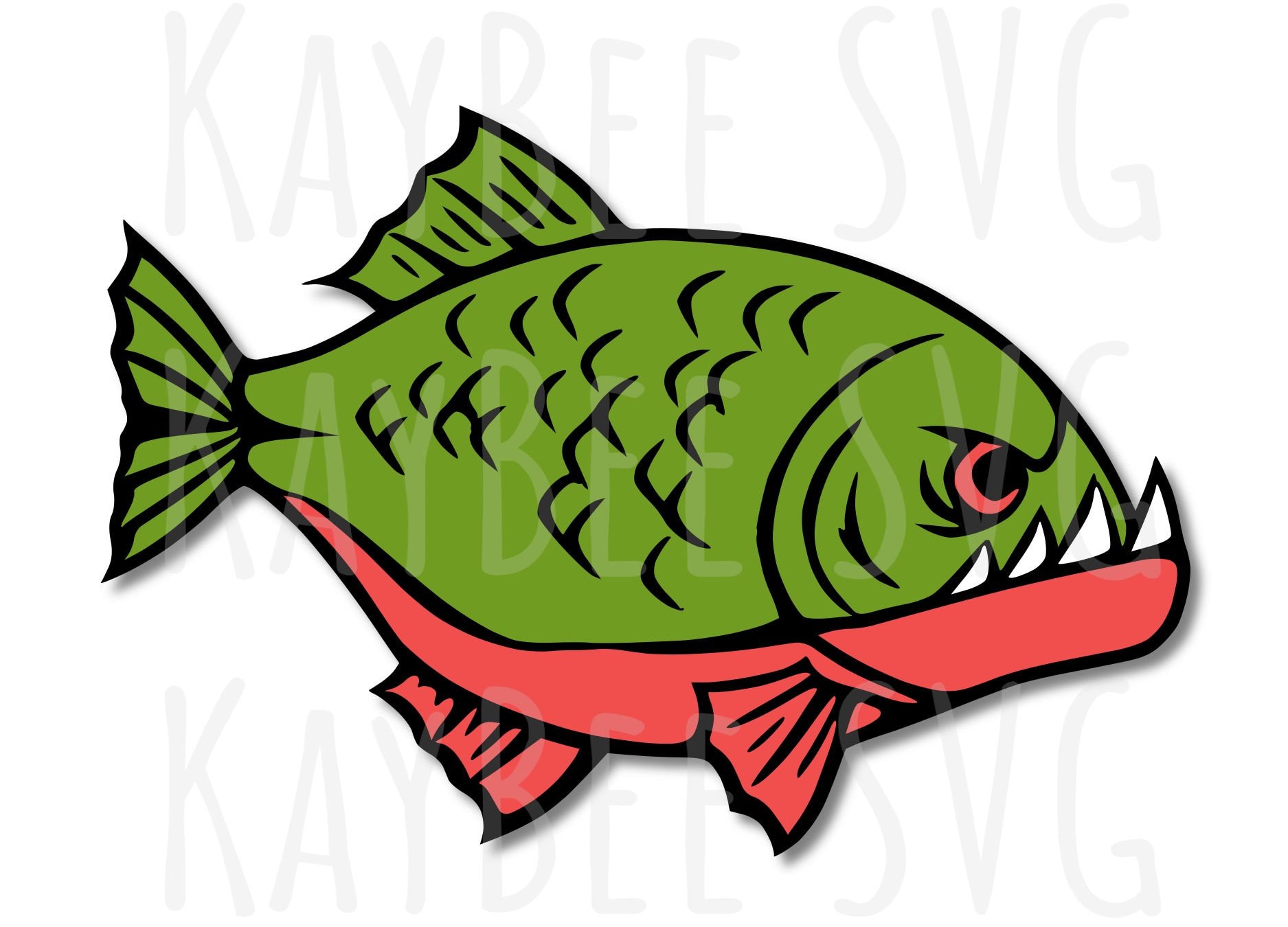 Piranha Carnivorous Fish SVG PNG JPG Clipart Digital Cut File - Etsy México