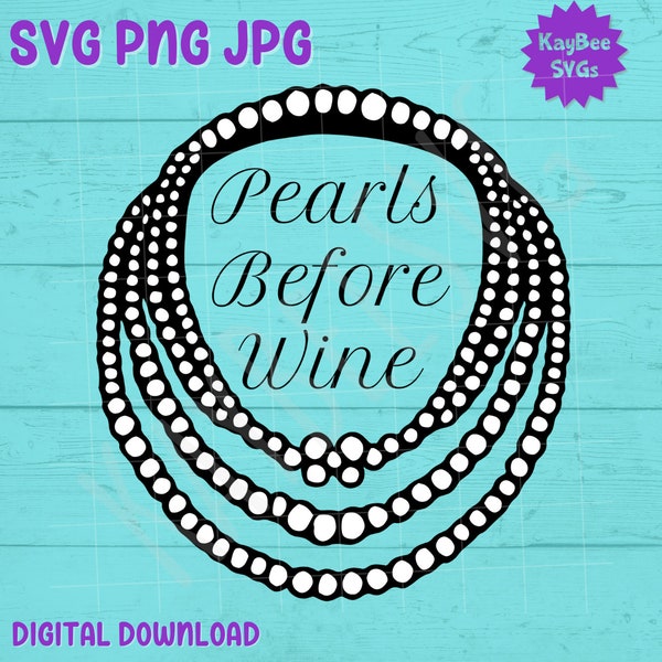 Pearl Necklace SVG PNG JPG Clipart Cut File Download for Cricut Silhouette Sublimation Printable Art - Commercial Use