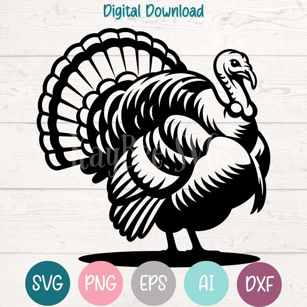 Turkey Svg Color Turkey SVG PNG Clipart Cut Files for Cricut, Silhouette, Laser ...