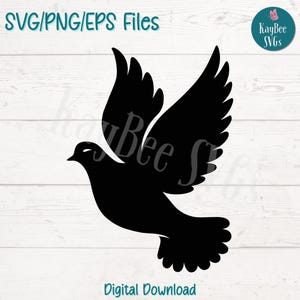 Colombe en vol SVG PNG Peace Bird Clipart pour travaux spirituels et de mariage | Fichier de découpe pour Cricut, Silhouette, gravure laser, sublimation