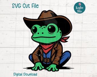 Cowboy Frosch Clipart | Lustiges Tier SVG, PNG (Digital)