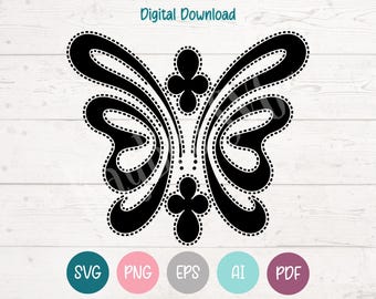 Archivo SVG, PNG y para corte láser de puntada de bota de mariposa (descarga digital)