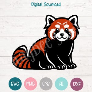Red Panda SVG PNG Clipart Cut Files for Cricut, Silhouette, Laser Engraving, Sublimation (Digital)