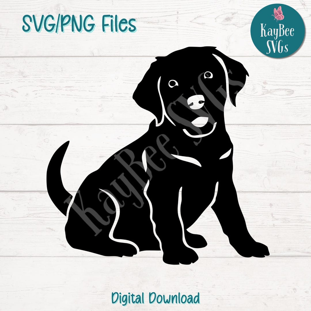 Sitting Labrador Puppy SVG PNG Cut Files for Cricut Digital Download ...