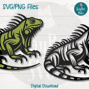 Iguana Lizard SVG | PNG Cut Files for Cricut, Silhouette, Digital Download, Printable Clipart, Commercial Use Clip Art, Sublimation