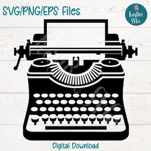 Schrijfmachine SVG | PNG | EPS-gesneden bestanden voor Cricut, silhouet, digitale download, afdrukbare clipart, commercieel gebruik, illustraties, sublimatie