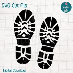Boot Prints SVG PNG Footprint Clipart for Military and Hiking Crafts | Cut Files for Cricut, Silhouette, Laser Engraving, Sublimation