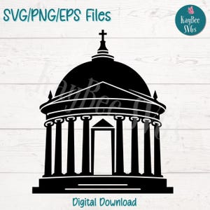 Mausoleum SVG PNG Cut Files for Cricut, Silhouette Digital Download, Laser Engraving, Sublimation Printable, Commercial Use Clipart