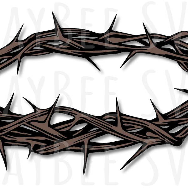 Easter Crown of Thorns SVG PNG JPG Clipart Digital Cut File Download for Cricut Silhouette Sublimation Printable - Commercial Use