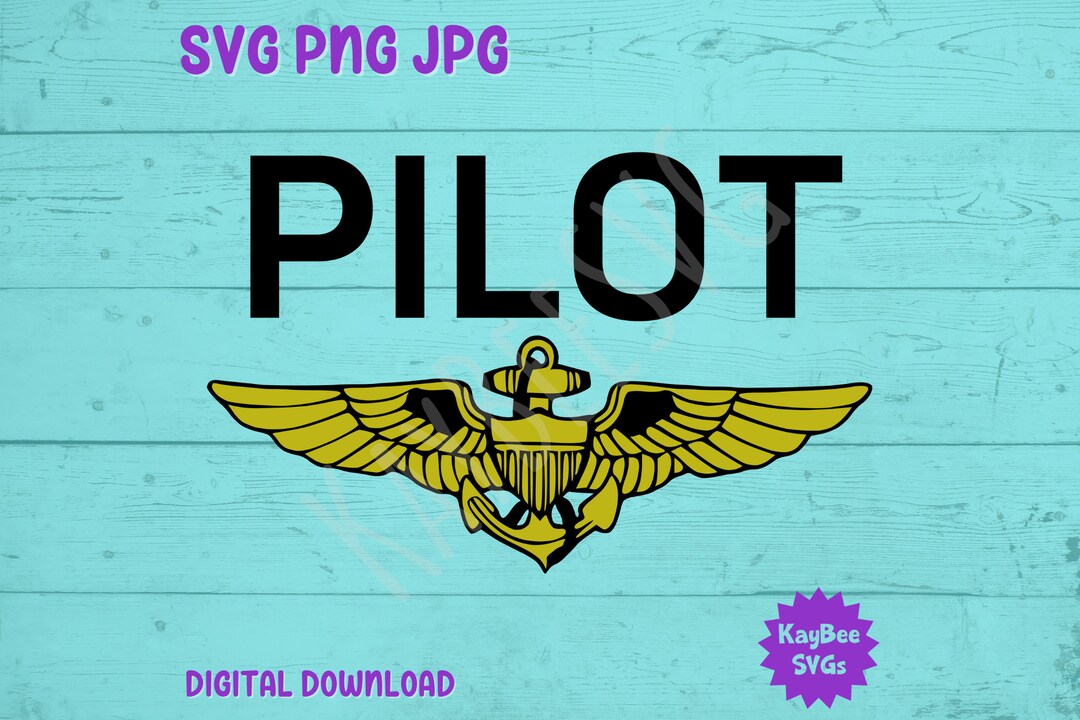 Navy Pilot Wings Insignia SVG PNG JPG Clipart Digital Cut File Download