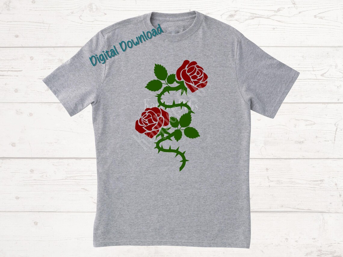 Rose Vine SVG PNG Clipart Cut Files for Cricut, Silhouette, Laser ...