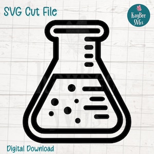 Chimie bécher SVG PNG Science Clipart pour projets d'école et de laboratoire | Fichiers de découpe pour Cricut, Silhouette, gravure laser, sublimation