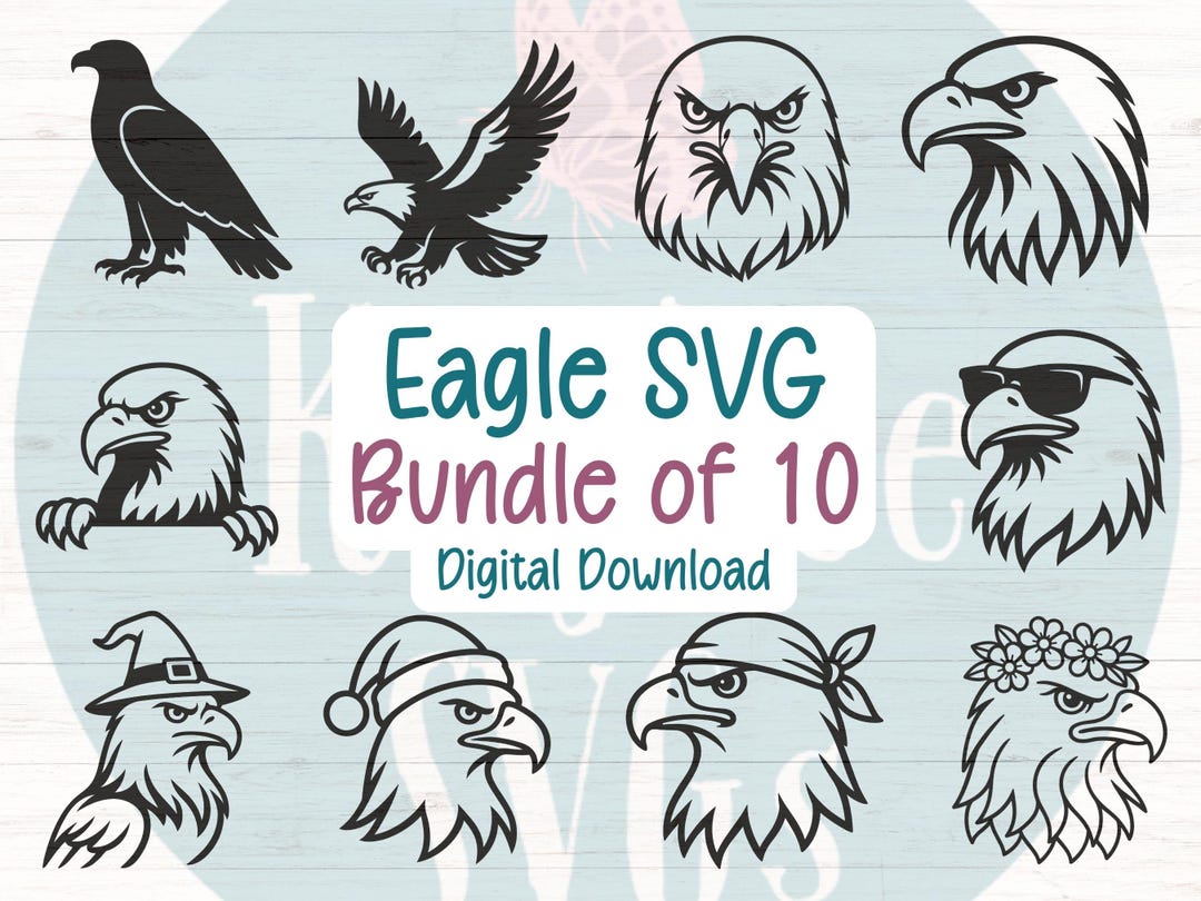 Eagle SVG Bundle, 10 Cut Files, Cricut & Silhouette (digital) - Etsy