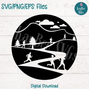 Cross Country Terrain SVG PNG Laufende Clipart für Bahn- und Sportgeräte | Schneidedatei für Cricut, Silhouette, Lasergravur, Sublimation