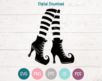 Witch Shoes SVG PNG Clipart Cut Files for Cricut, Silhouette, Laser Engraving, Sublimation (Digital)