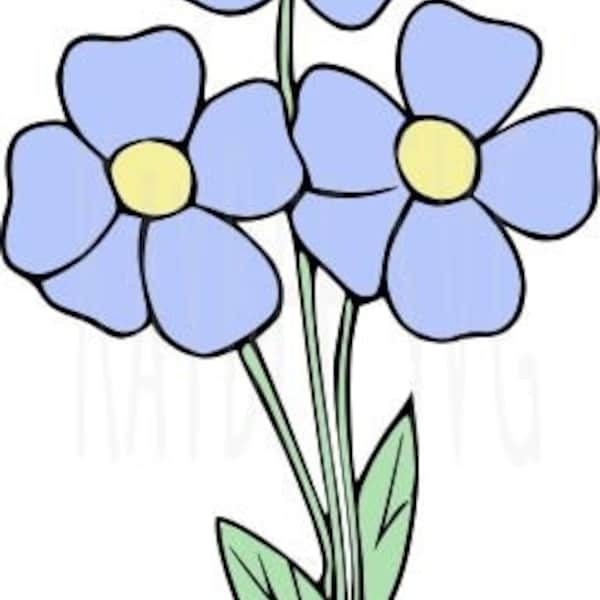 Forget-Me-Not Flowers SVG PNG JPG Clipart Digital Cut File Download for Cricut Silhouette Sublimation Printable Art - Commercial Use