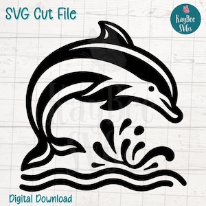 Dolfijn SVG PNG-bestanden knippen voor Cricut, silhouet digitale download, lasergravure, afdrukbare sublimatie, commercieel gebruik clipart