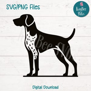 Standing German Shorthaired Pointer SVG PNG Cut Files for Cricut, Silhouette Digital Download, Laser Engraving, Sublimation Printable