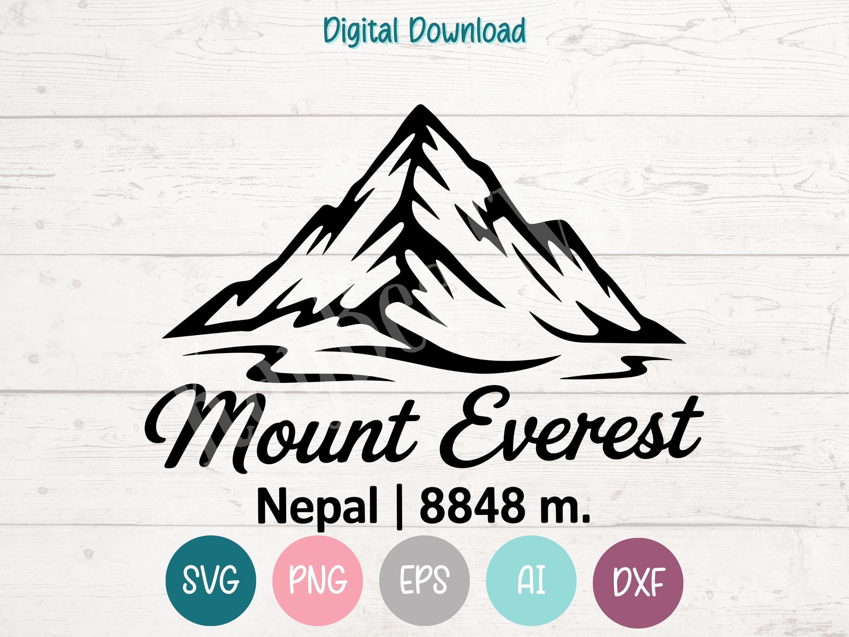 Mount Everest SVG PNG Clipart Cut Files for Cricut, Silhouette
