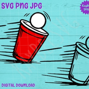 Beer Pong SVG PNG JPG Clipart Digital Cut Datei-Download für Cricut Silhouette Sublimationskunst - Kommerzielle Nutzung