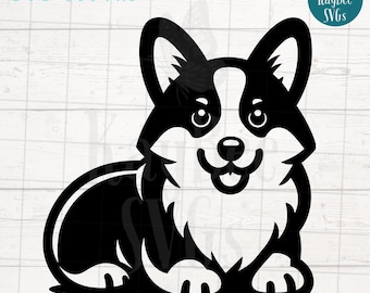 Corgi Dog SVG PNG Clipart Cut Files for Cricut, Silhouette, Laser Engraving, Sublimation (Digital)