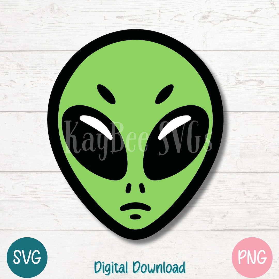 Alien Face SVG | Sci-fi Extraterrestrial PNG (digital) - Etsy