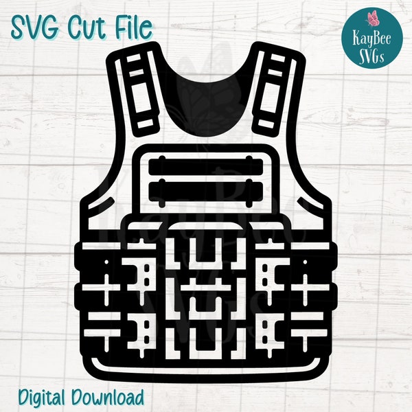 Bulletproof Vest SVG Digital Cut File for Cricut, Silhouette, Engraving, Sublimation, Printable Art, T-Shirt, Mug Press - Commercial Use