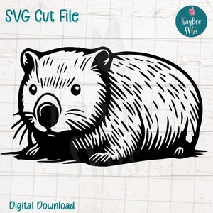 Wombat SVG PNG-bestanden knippen voor Cricut, silhouet digitale download, lasergravure, afdrukbare sublimatie, commercieel gebruik clipart