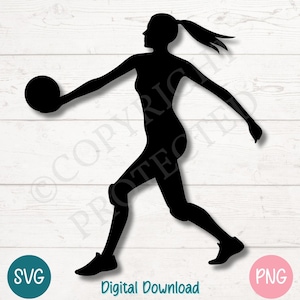 Volleyball Player Silhouette SVG, PNG, Cricut, Sublimation (Digital Download)