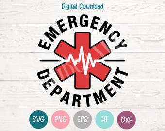 Emergency Department SVG PNG Clipart Cut Files for Cricut, Silhouette, Laser Engraving, Sublimation (Digital)
