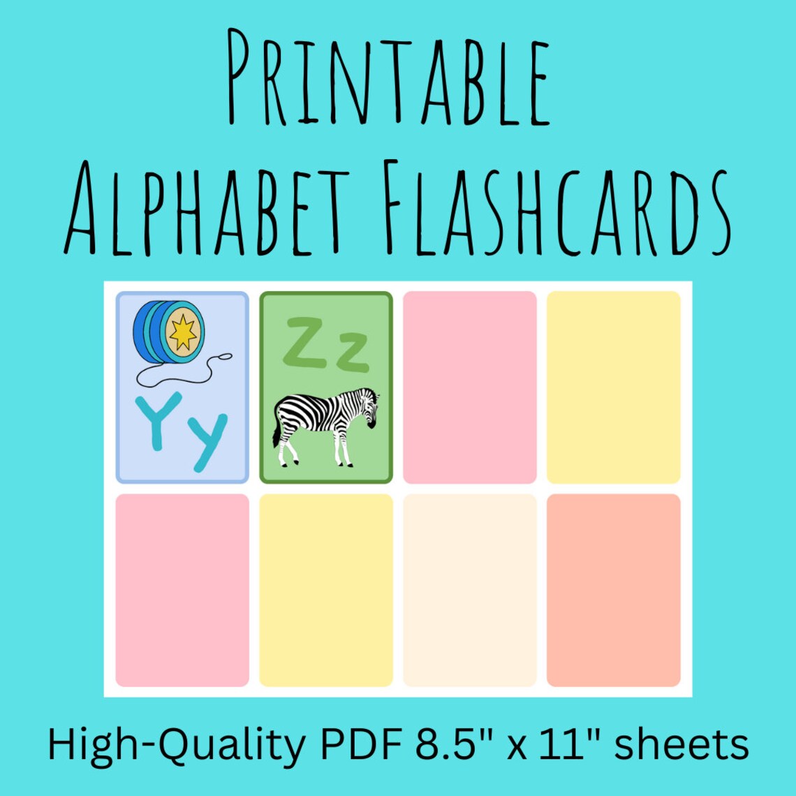 Printable Abcs Alphabet Letter Flashcards for Preschool Etsy