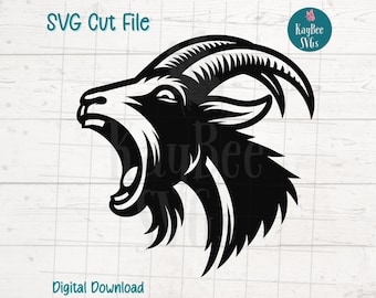 Screaming Goat SVG Digital Cut File for Cricut, Silhouette, Engraving, Sublimation, Printable Art, T-Shirt, Mug Press - Commercial Use