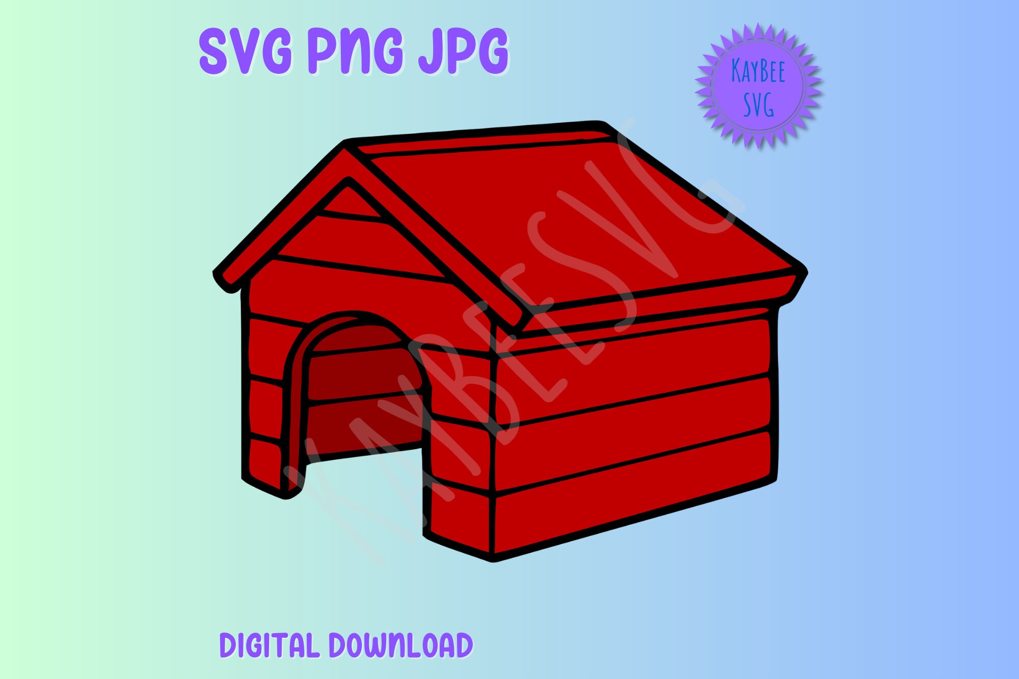 Red Dog House SVG PNG Jpg Clipart Digital Cut File Download for ...