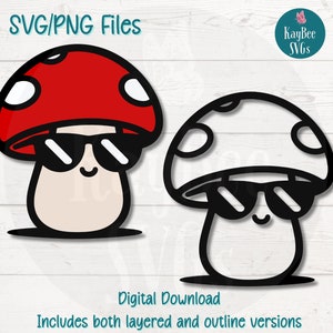 Champignons frais SVG PNG Forêt champignons des cliparts pour l'artisanat nature et cottagecore | Fichier de coupe pour Cricut, Silhouette, gravure laser, sublimation