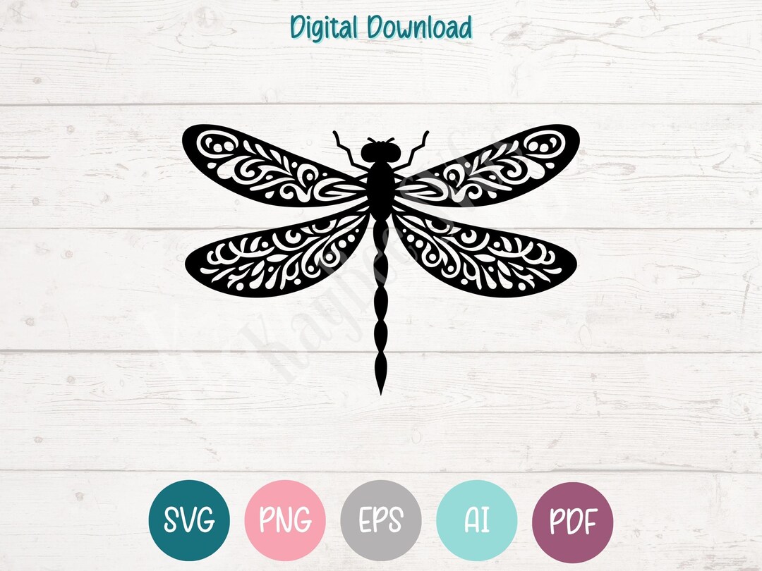Dragonfly SVG PNG Clipart Cut Files for Cricut, Silhouette, Laser ...