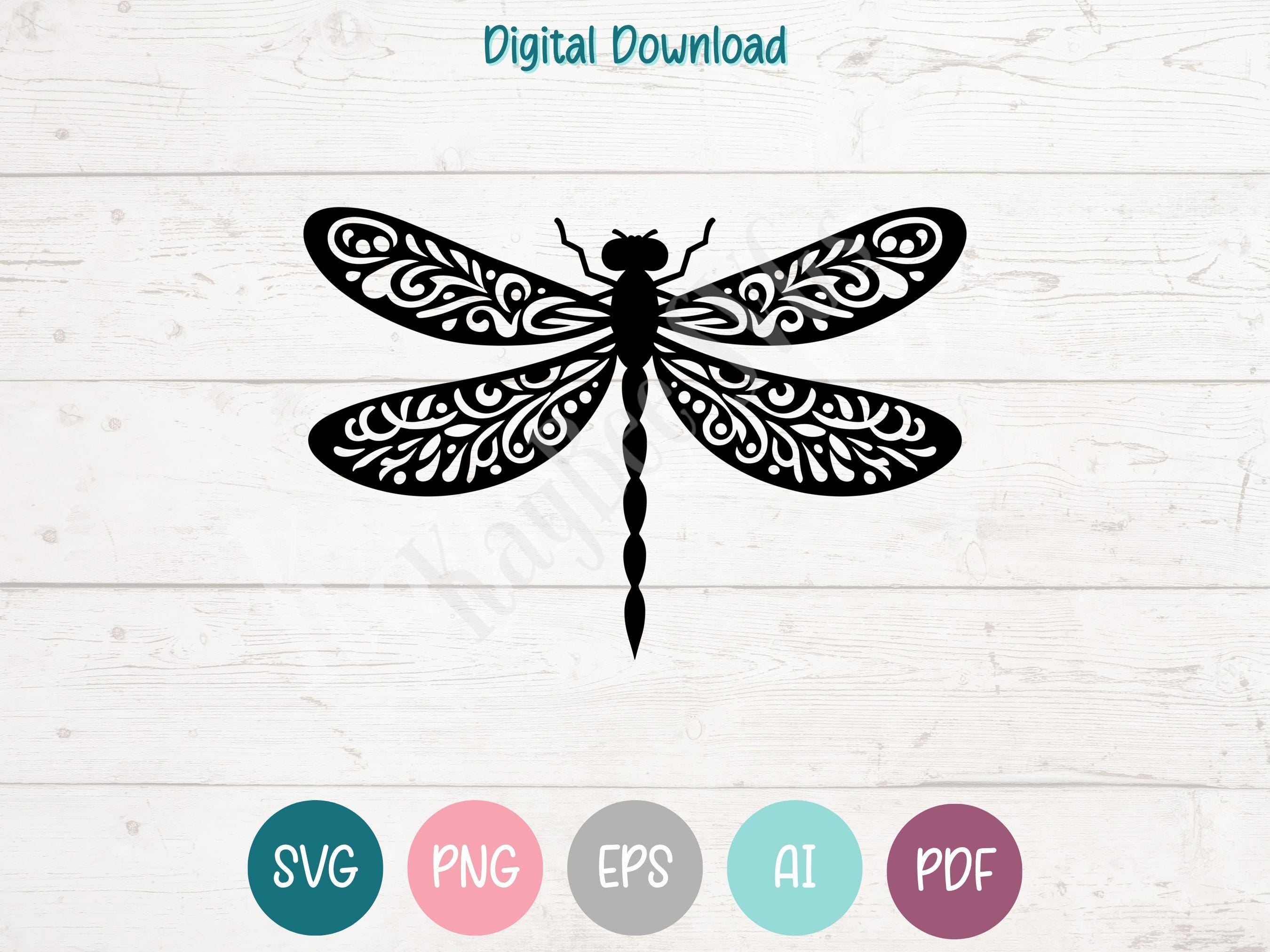 Dragonfly SVG PNG Clipart Cut Files for Cricut, Silhouette, Laser ...