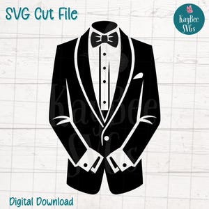 Tuxedo SVG PNG Formal Suit Clipart for Cricut, Silhouette, Sublimation, Laser Engraving, Printable Clipart