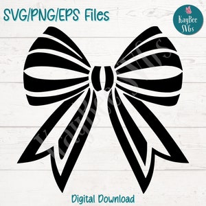 Cheer Bow SVG PNG Cut Files for Cricut, Silhouette Digital Download, Laser Engraving, Sublimation Printable, Commercial Use Clipart