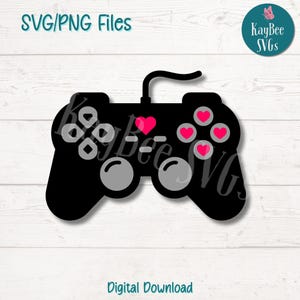 Gamer Liebe SVG PNG Dateien für Cricut, Silhouette digitaler Download, Lasergravur, Sublimation druckbar, kommerzielle Nutzung Clipart