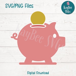 Alcancía SVG PNG Ahorros Clipart para Dinero y Finanzas Manualidades / Archivo de corte para Cricut, Silhouette, Grabado láser, Sublimación, Imprimible