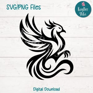 Phoenix Bird SVG PNG coupe des fichiers pour Cricut, téléchargement numérique Silhouette, gravure laser, impression en sublimation, usage Commercial des cliparts