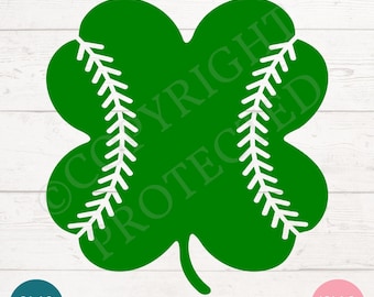 Baseball Clover SVG, St. Patrick's Day Shamrock Clipart (Digital)