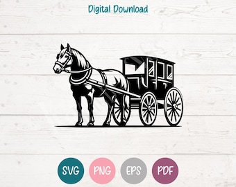 Stage Coach SVG PNG Clipart Cut Files for Cricut, Silhouette, Laser Engraving, Sublimation (Digital)