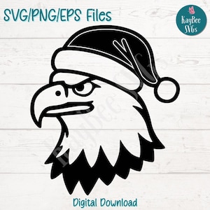 Arquivos de corte SVG PNG de águia de Natal para Cricut, download digital de silhueta, gravação a laser, impressão por sublimação, clipart para uso comercial