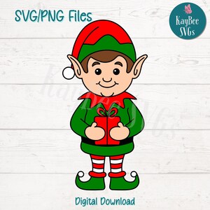 Elf SVG PNG kersthelper clipart voor kerstman en vakantieambachten | Bestand knippen voor Cricut, Silhouet, Lasergravure, Sublimatie, Afdrukbaar