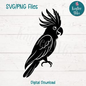 Kaketoe SVG PNG-bestanden knippen voor Cricut, silhouet digitale download, lasergravure, afdrukbare sublimatie, commercieel gebruik clipart