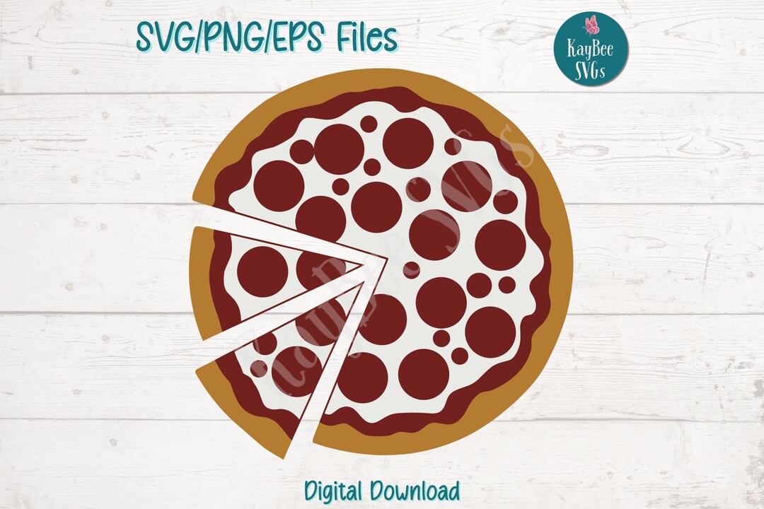 Pepperoni Pizza SVG PNG EPS Cut Files for Cricut, Digital Download, Laser Engraving, Sublimation ...