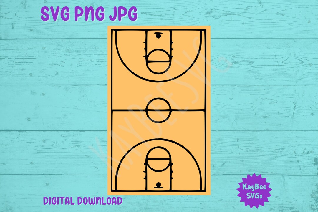Basketball Court SVG PNG JPG Clipart Digital Cut File Download for